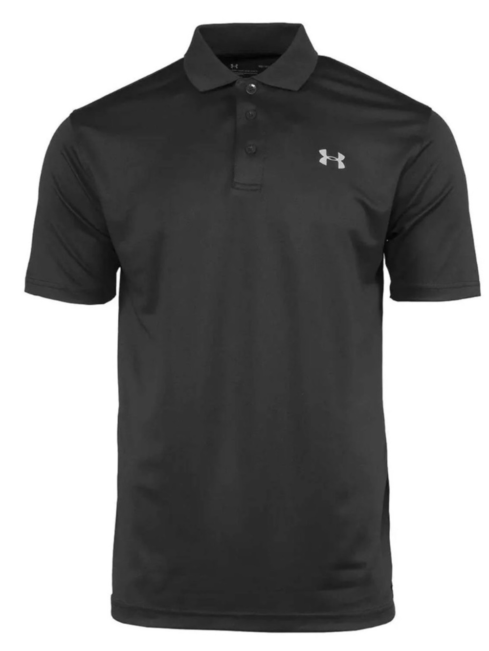 Under Armour | Large | Solid Black HeatGear Short Sleeve Golf Polo